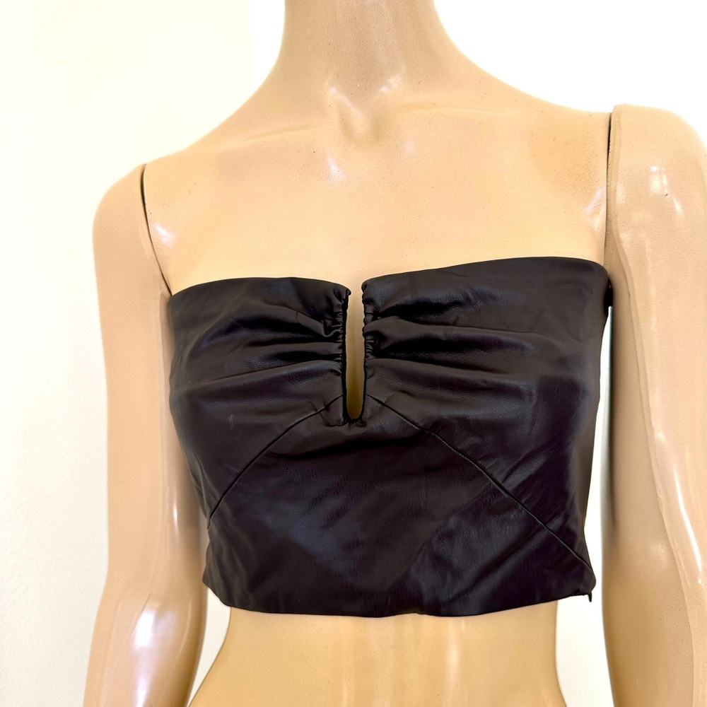 Zara top leather new